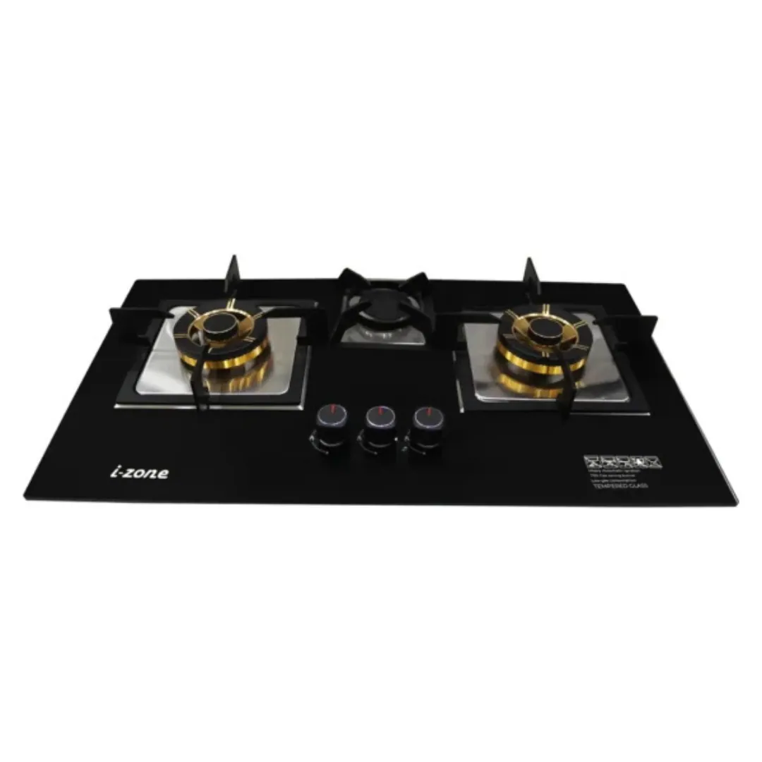 IZone IZN-3G-208 LPG 3 Burner Glass Kitchen Hob