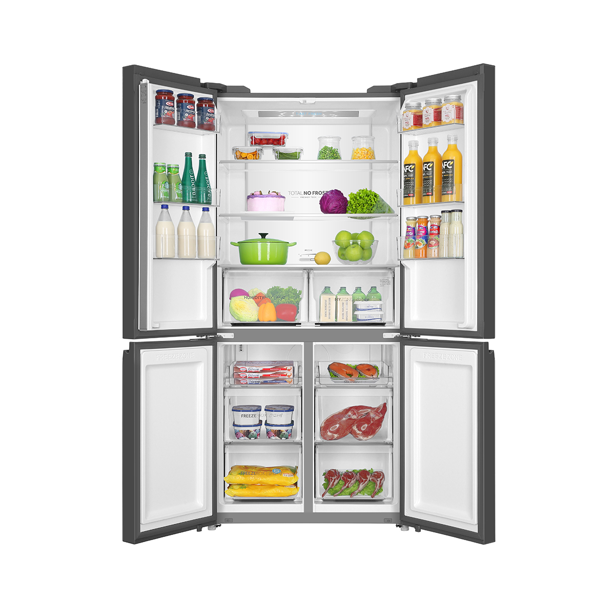 Haier HRF-678TGG 499L Twin Inverter No Frost T-Door Refrigerator – Golden Glass - Image 4