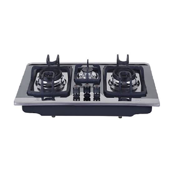 Nasgas DG-333 BK 3 Burner Stainless Steel Kitchen Hob