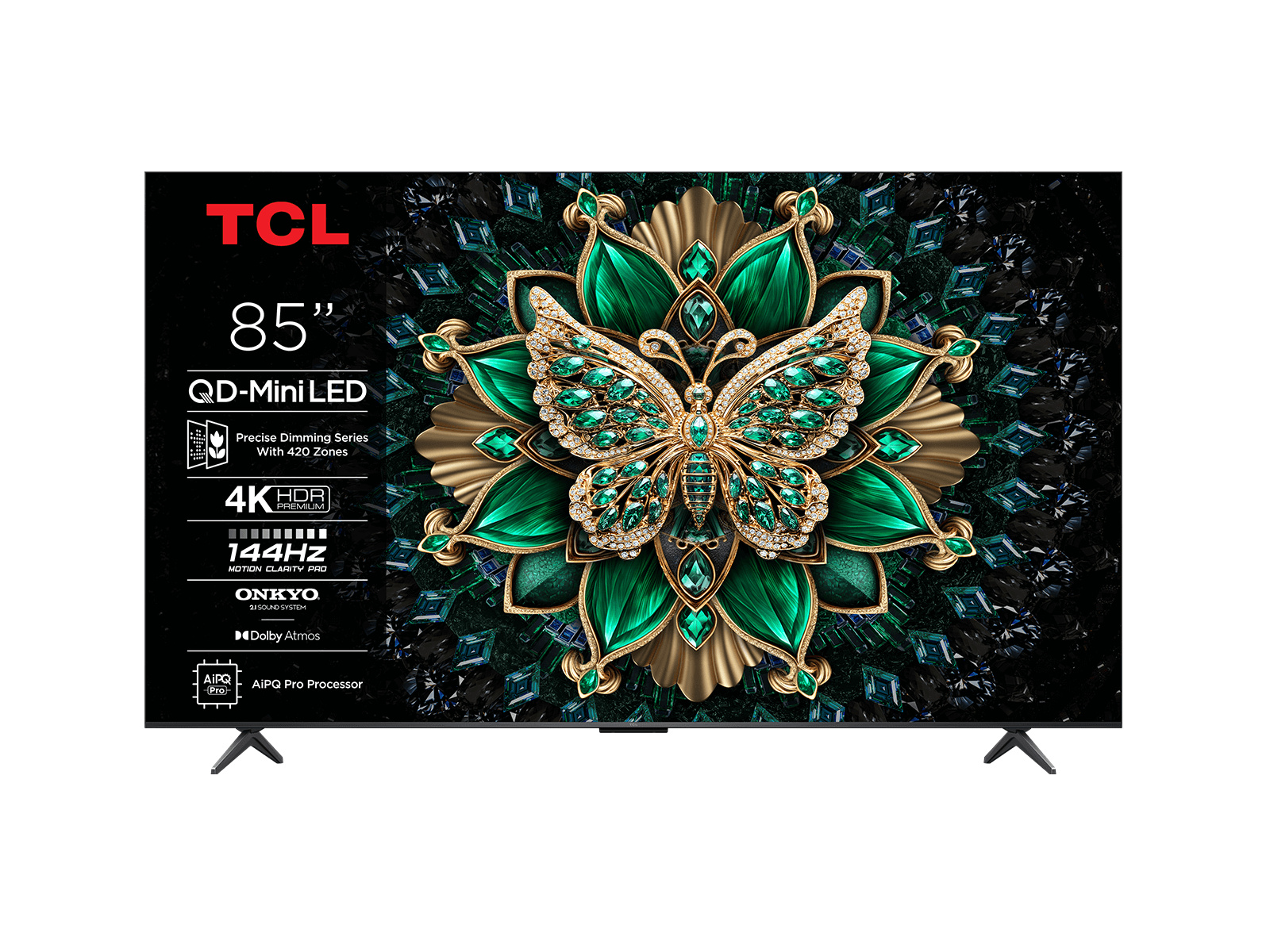 TCL 85C6K 85 Inch Premium QD-Mini LED 4K Google TV – 144Hz, ONKYO Audio